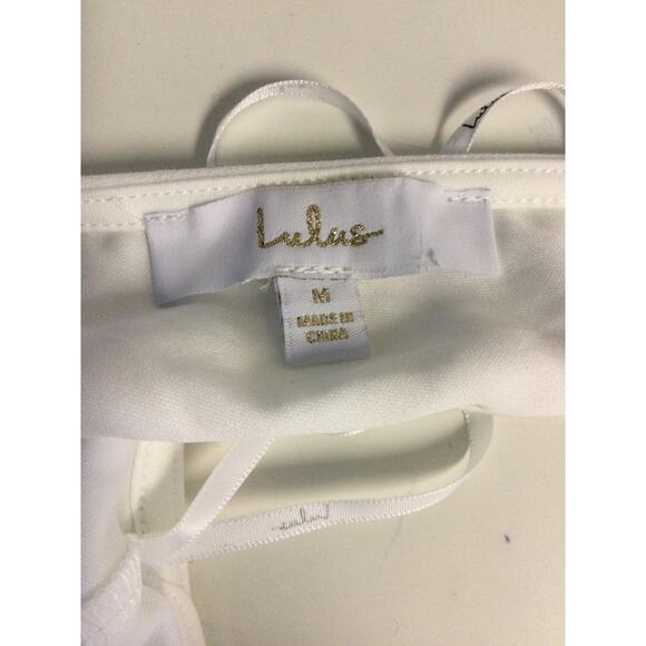 LULU'S sz M White Va Va Voom Backless Mermaid Bridal Maxi Dress NEW B46 - Picture 7 of 9